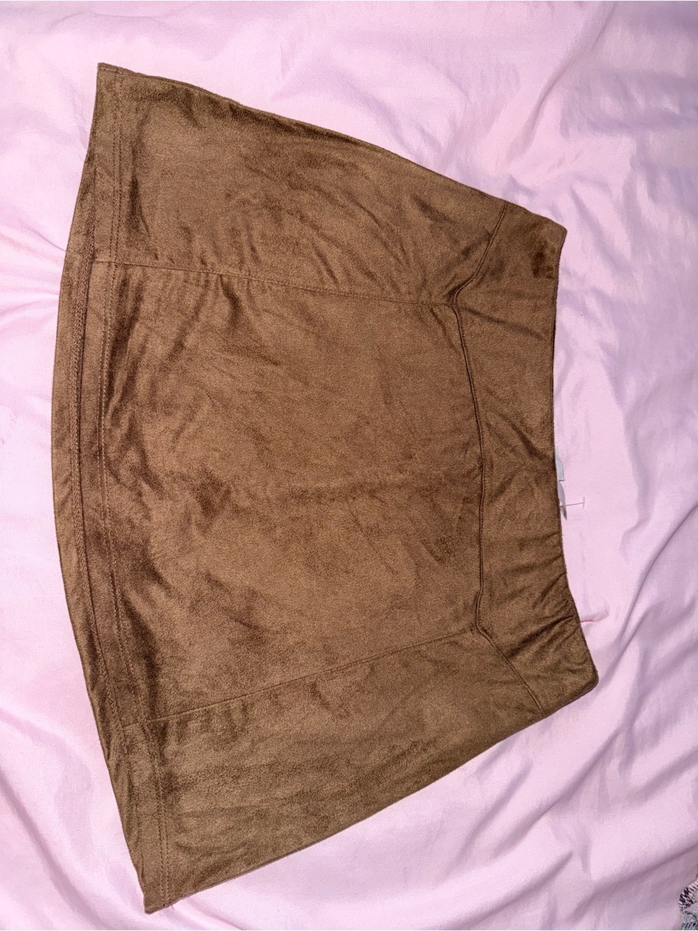Brown Suede Mini Skirt